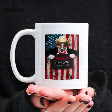 Personalized Dog Gift Idea - Bad Dog Wearing Cowboy Hat For Dog Lovers - White Mug